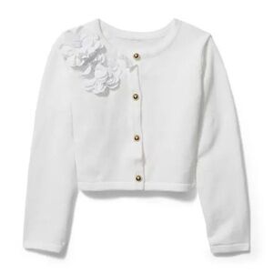 Janie and Jack | WHITE FLOWER CARDIGAN | 3T